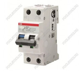 Дифференциальный автомат 1P+N. 10A. 30mA. тип АC. 6kA. (хар-ка C) ABB (DS201 C10 AC30)