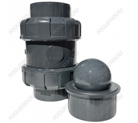 Обратный клапан шаровый d63 уплотнение EPDM AQUAVIVA, Россия